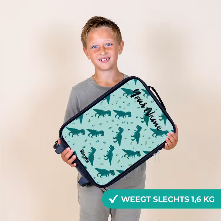 Dinos - Patroon - Groen Kinderkoffer - Zwart klein -sfeer4_NL