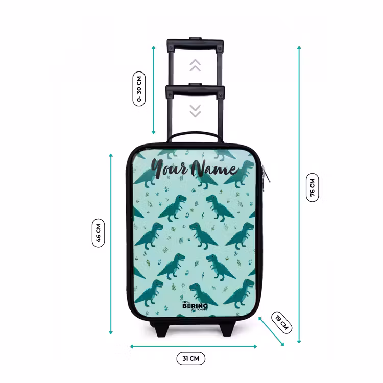 Dinos - Patroon - Groen Kinderkoffer - Zwart klein -productfoto_formaten