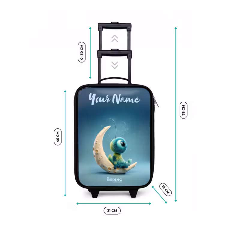 Dromerig Wezentje op de Maan Kinderkoffer - Zwart klein -productfoto_formaten