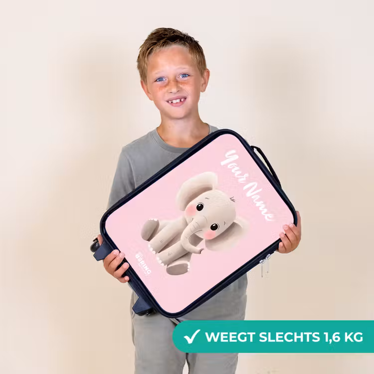 Olifant - Grijs - Baby - Slurf Kinderkoffer - Zwart klein -sfeer4_NL