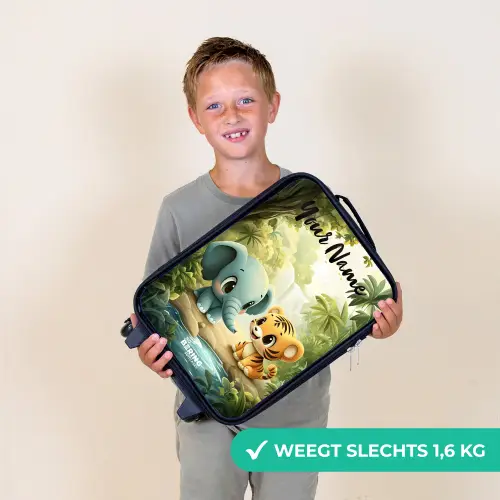Olifant - Tijger - Bos - Jungle Kinderkoffer - Zwart klein -sfeer4_NL