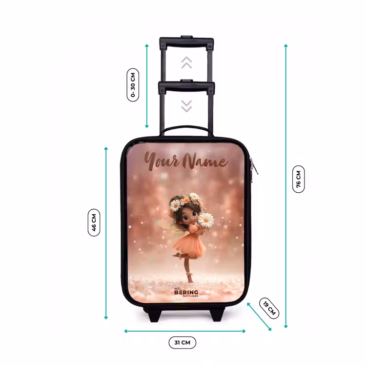 Fee met madeliefjes Kinderkoffer - Zwart klein -productfoto_formaten