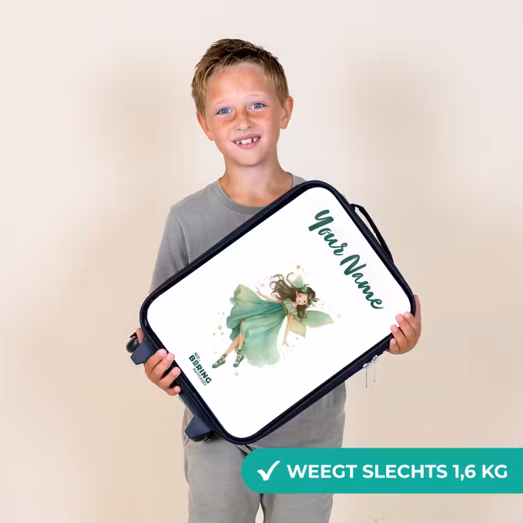 Zwevende groene elf Kinderkoffer - Zwart klein -sfeer4_NL
