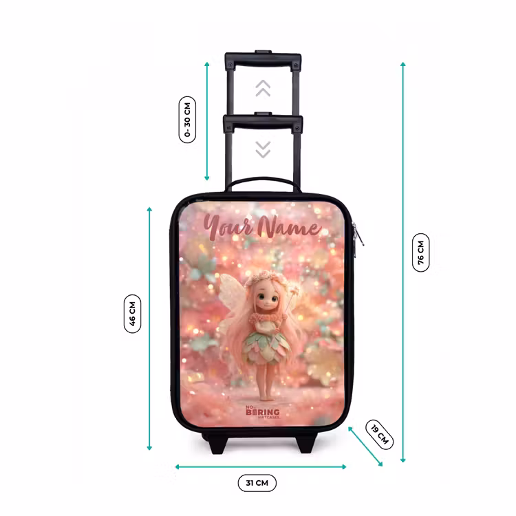 Bloemenfee in roze sprookjeswereld Kinderkoffer - Zwart klein -productfoto_formaten