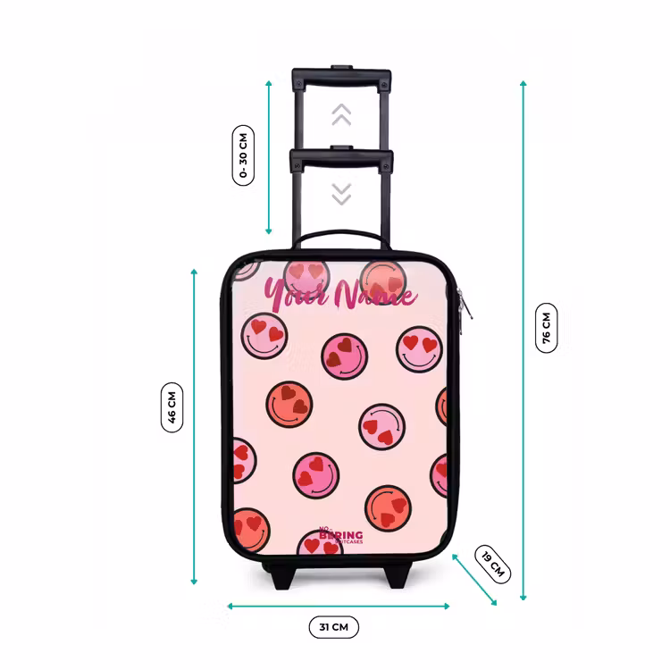 Hartje - Smiley - Patroon Kinderkoffer - Zwart klein -productfoto_formaten