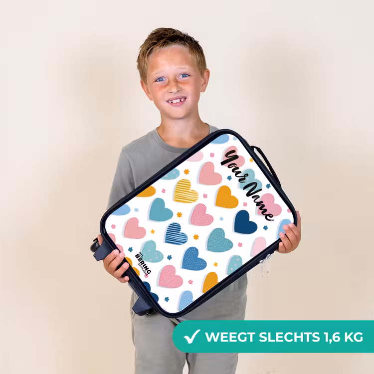 Hartjes - Pastel - Patroon Kinderkoffer - Zwart klein -sfeer4_NL
