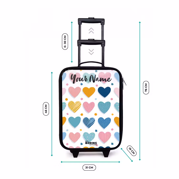 Hartjes - Pastel - Patroon Kinderkoffer - Zwart klein -productfoto_formaten