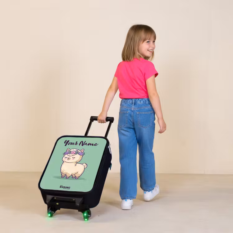 Kawai - Alpaca - Groen Kinderkoffer - Zwart klein -sfeer1