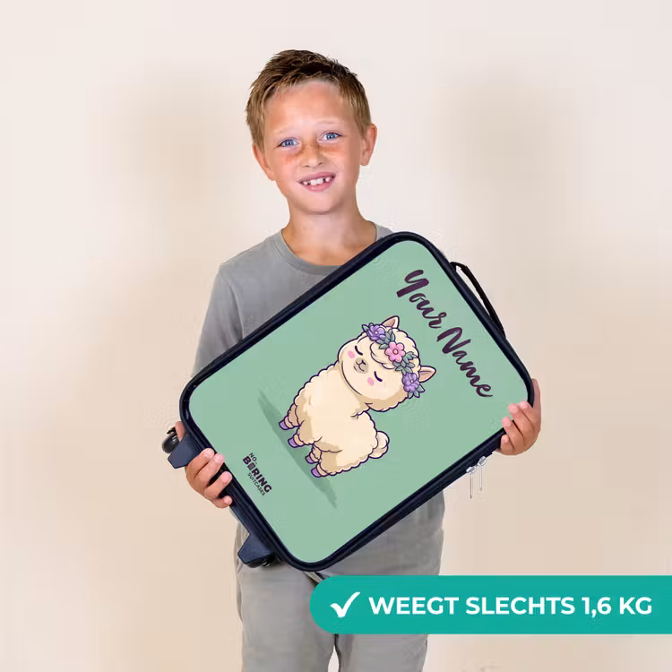 Kawai - Alpaca - Groen Kinderkoffer - Zwart klein -sfeer4_NL