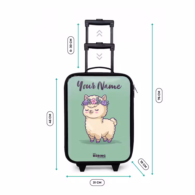 Kawai - Alpaca - Groen Kinderkoffer - Zwart klein -productfoto_formaten