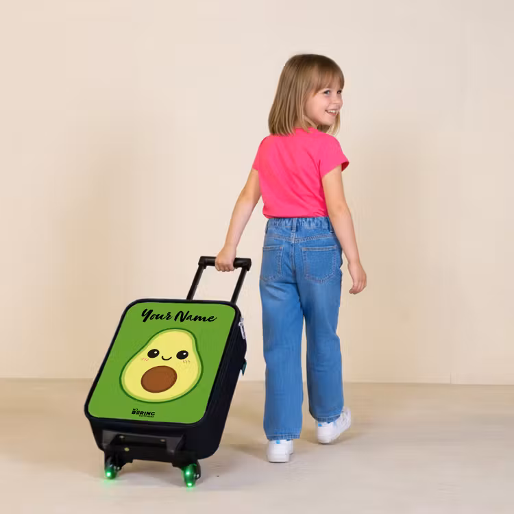 Kawai - Avocado - Groen Kinderkoffer - Zwart klein -sfeer1