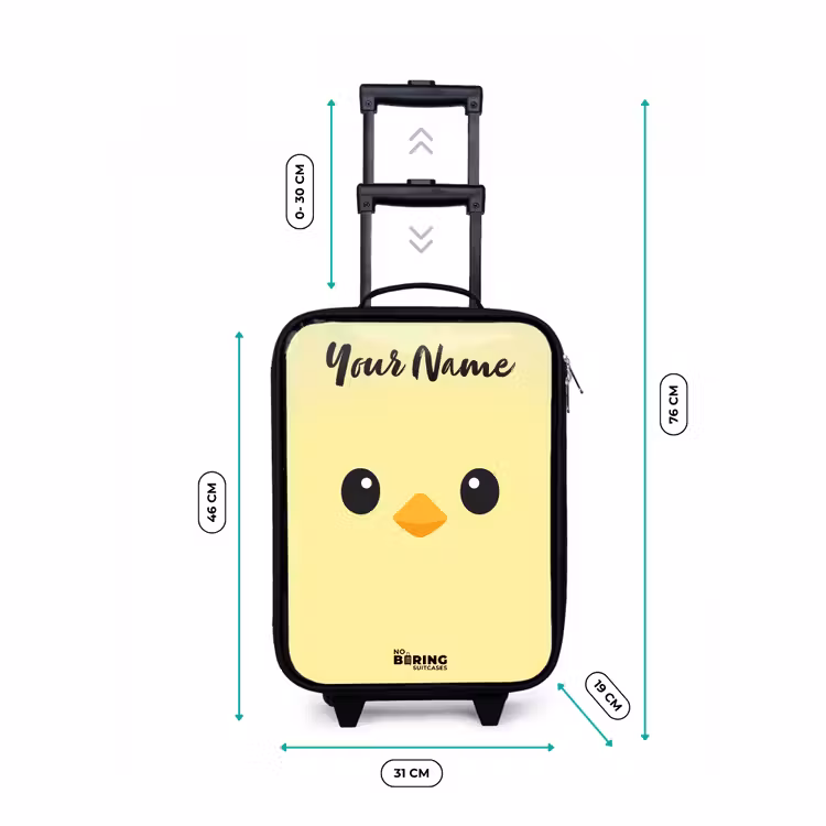 Kawai - Kuiken - Geel Kinderkoffer - Zwart klein -productfoto_formaten