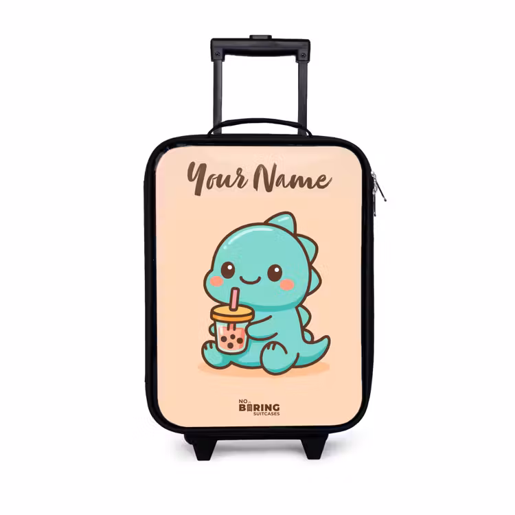 Kawai - Dino - Bubbletea Kinderkoffer - Zwart klein -3d