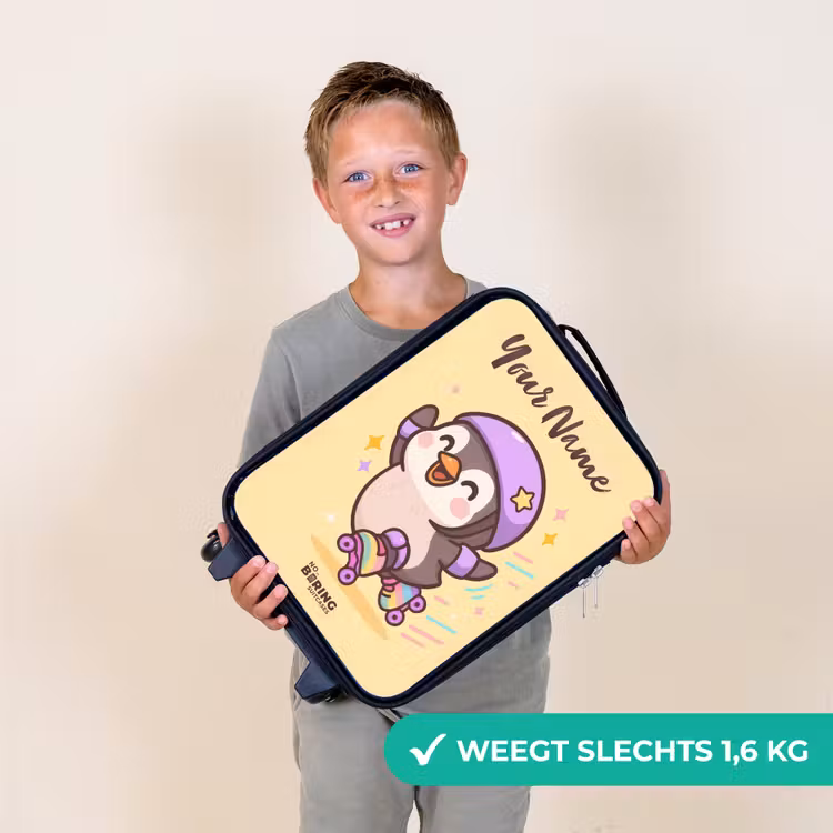 Kawai - Pinguin - Rolschaatsen Kinderkoffer - Zwart klein -sfeer4_NL