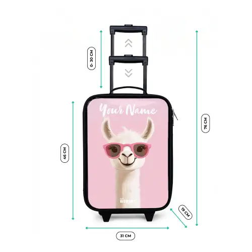 Lama - Wit - Zonnebril - Wimpers Kinderkoffer - Zwart klein -productfoto_formaten