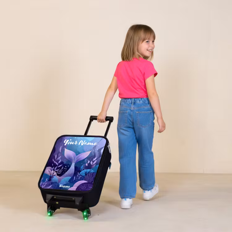 Zeemeermin - Onderwater - Paars - Blauw Kinderkoffer - Zwart klein -sfeer1