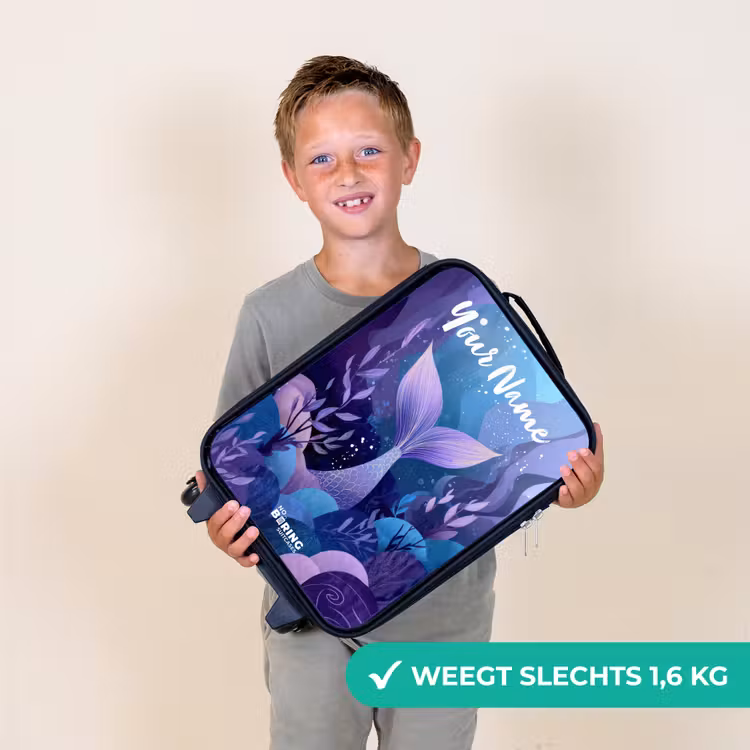 Zeemeermin - Onderwater - Paars - Blauw Kinderkoffer - Zwart klein -sfeer4_NL