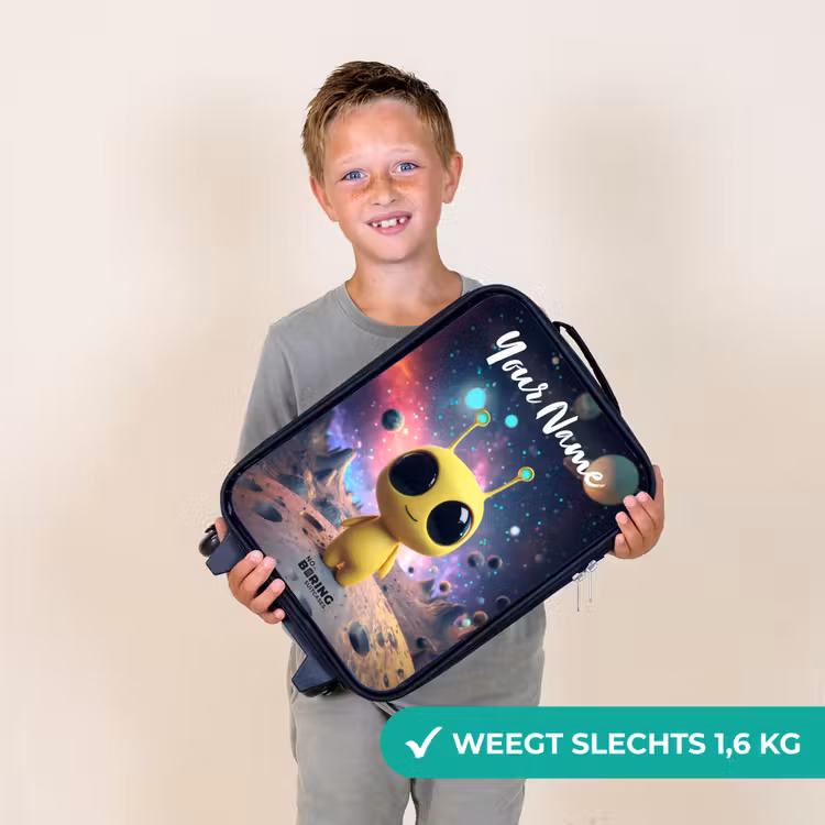 Vrolijk buitenaards wezentje Kinderkoffer - Zwart klein -sfeer4_NL