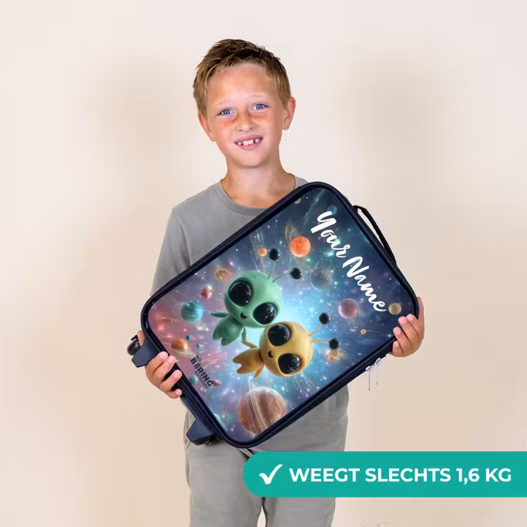 Vrolijke buitenaardse vrienden Kinderkoffer - Zwart klein -sfeer4_NL