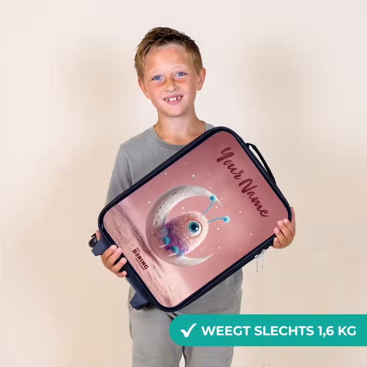 Maanwip met Pluizig Wezentje Kinderkoffer - Zwart klein -sfeer4_NL