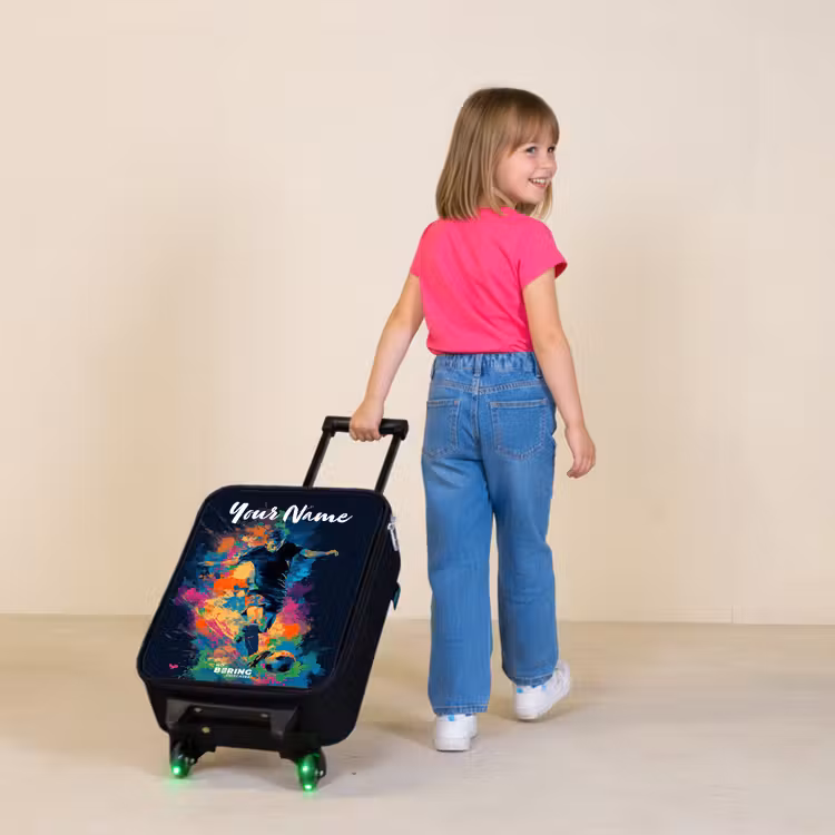 Neon - Voetballer - Kleurrijk Kinderkoffer - Zwart klein -sfeer1