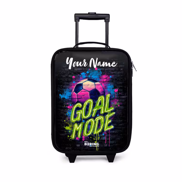 Neon - Graffiti - Voetbal - Kleurrijk Kinderkoffer - Zwart klein -3d
