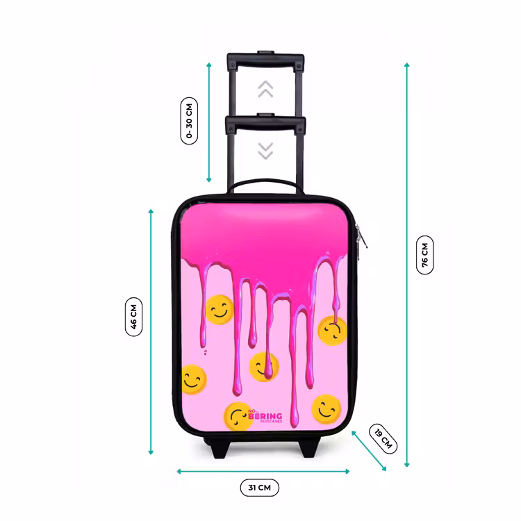 Verf - Smiley - Roze Kinderkoffer - Zwart klein -productfoto_formaten