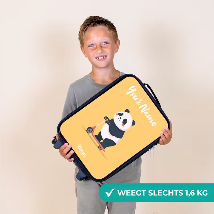 Panda - Step - Geel Kinderkoffer - Zwart klein -sfeer4_NL