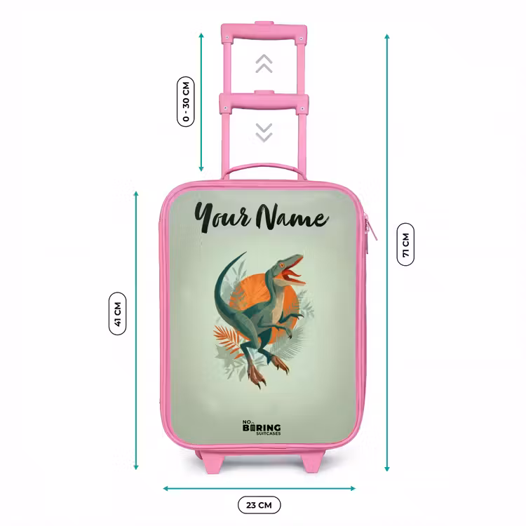 Dier - Dino - Natuur Kinderkoffer - Roze klein -productfoto_formaten
