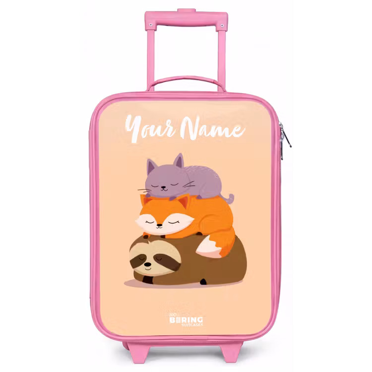 Dieren - Slapen - Samen Kinderkoffer - Roze klein -zz3dotto
