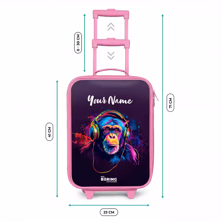 Baviaan Beats Kinderkoffer - Roze klein -productfoto_formaten