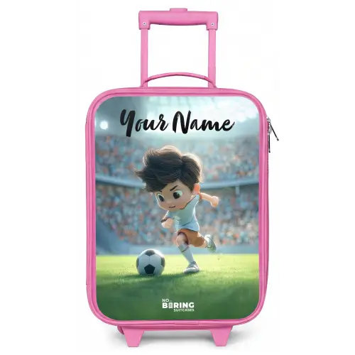 Jongen - Stadion - Voetbal - Zonlicht Kinderkoffer - Roze klein -zz3dotto
