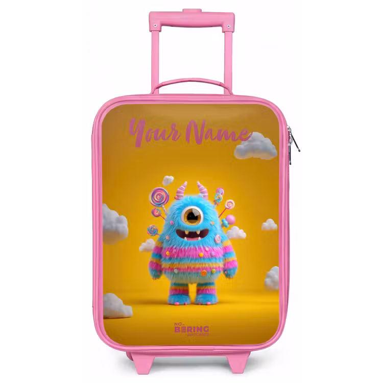 Snoep - Monster - Regenboog Kinderkoffer - Roze klein -zz3dotto