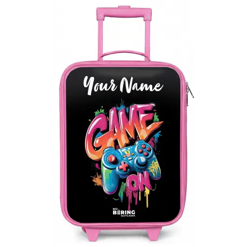 Controller - Game - Graffiti - Tekst Kinderkoffer - Roze klein -zz3dotto