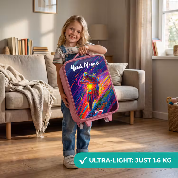 Crossmotor - Neonkleuren - Lijnen - Helm Kinderkoffer - Roze klein -sfeer2_EN