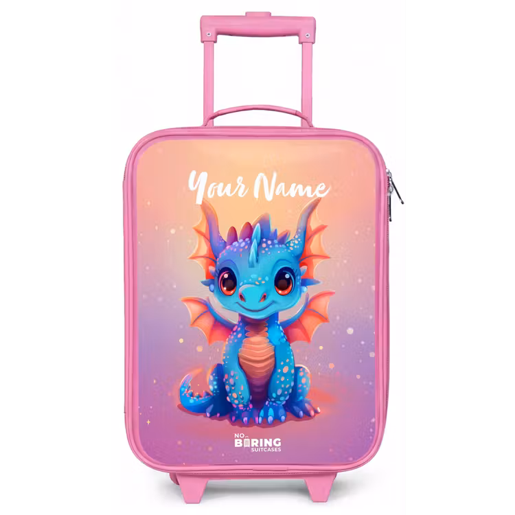 Schattige baby draak Kinderkoffer - Roze klein -zz3dotto