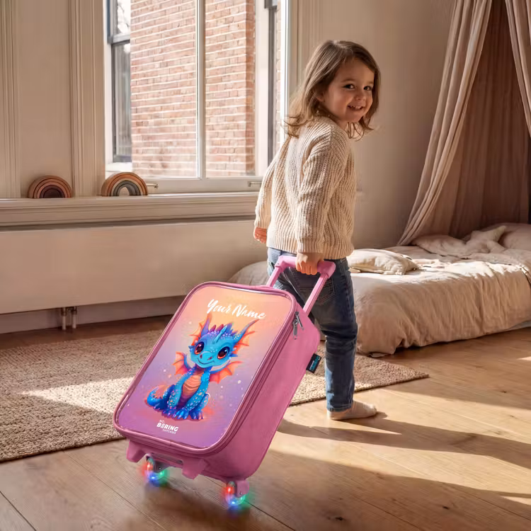 Schattige baby draak Kinderkoffer - Roze klein -sfeer1
