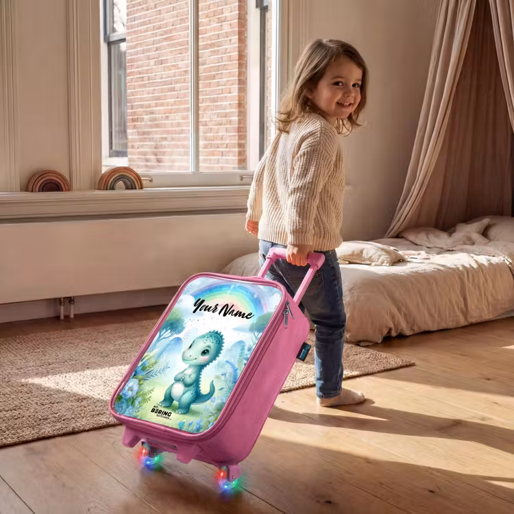 Daantje Dino Kinderkoffer - Roze klein -sfeer1