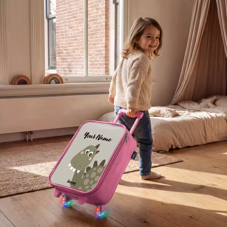 Danny dino Kinderkoffer - Roze klein -sfeer1