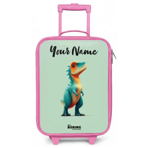 Dino - Dier - Groen - Oranje Kinderkoffer - Roze klein -zz3dotto