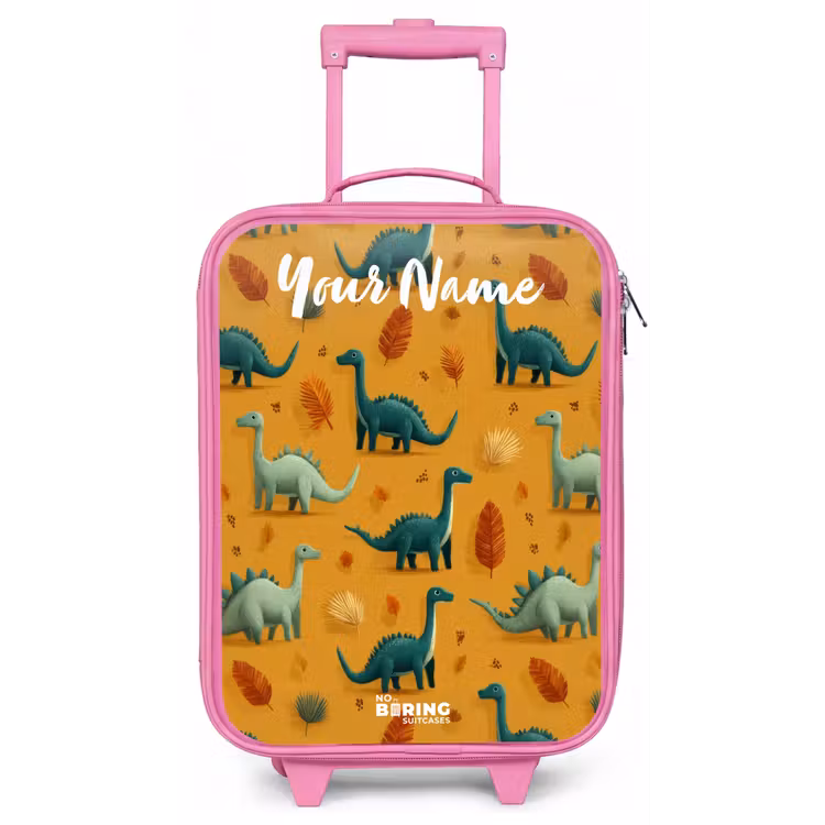 Dino - Dieren - Patroon Kinderkoffer - Roze klein -zz3dotto