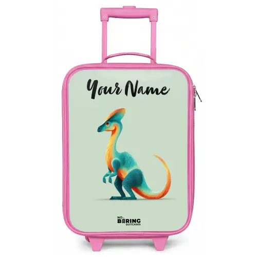Dino - Blauw - Dier Kinderkoffer - Roze klein -zz3dotto
