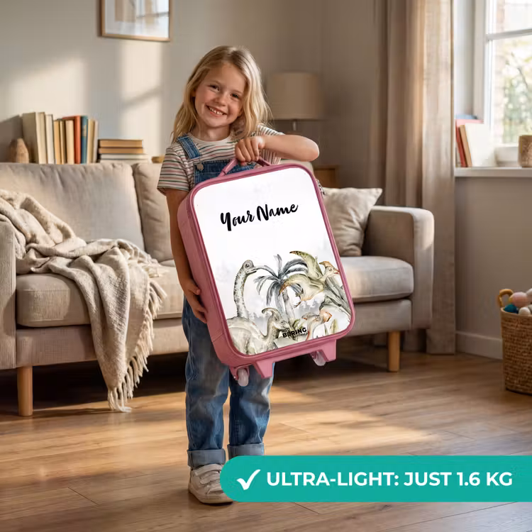 Dino Jungle Kinderkoffer - Roze klein -sfeer2_EN