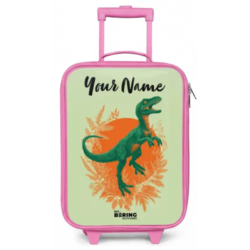 Dino - Natuur - Groen Kinderkoffer - Roze klein -zz3dotto