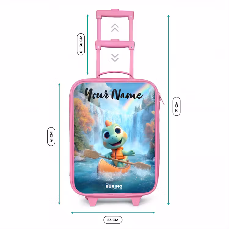 Dino - Natuur - Waterval Kinderkoffer - Roze klein -productfoto_formaten