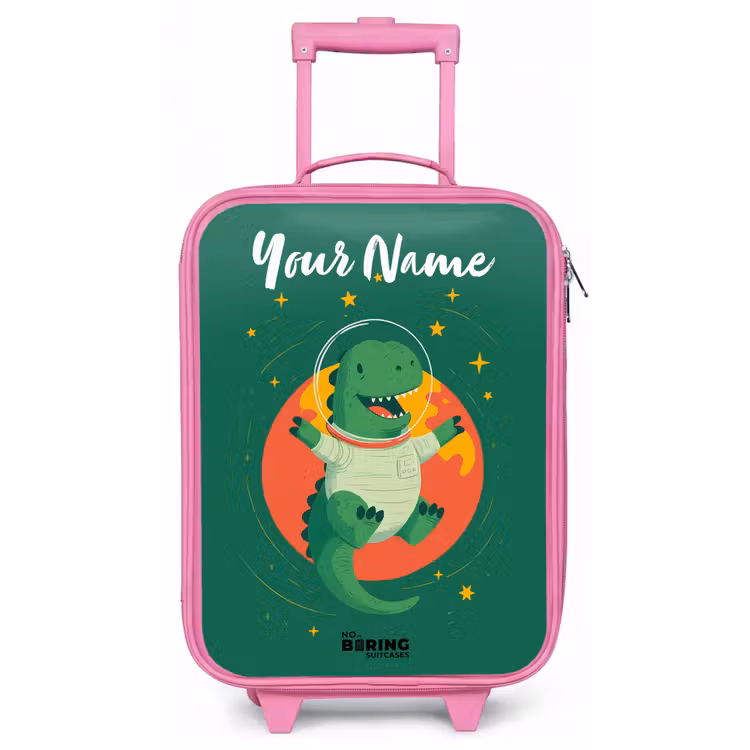 Dino - Planeet - Sterren - Groen Kinderkoffer - Roze klein -zz3dotto
