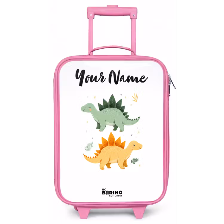 Dinos - Dieren - Groen - Oranje Kinderkoffer - Roze klein -zz3dotto