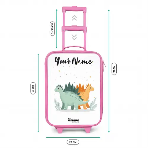 Dinos - Dieren - Sterren Kinderkoffer - Roze klein -productfoto_formaten