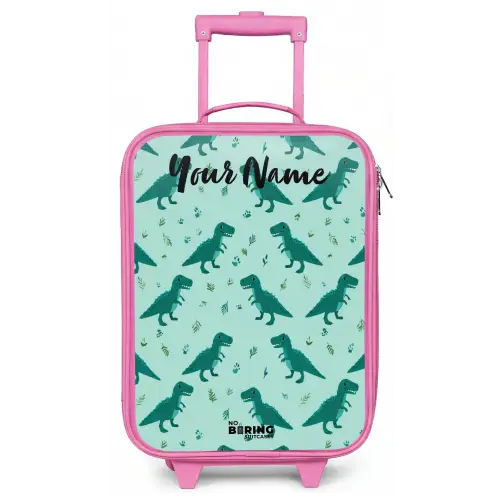 Dinos - Patroon - Groen Kinderkoffer - Roze klein -zz3dotto