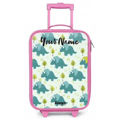 Dinos - Patroon - Natuur Kinderkoffer - Roze klein -zz3dotto